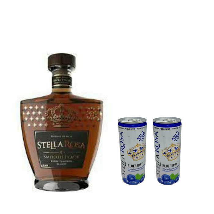 Stella Rosa Smooth Black Berry Flavored Brandy & 2 Blueberry Cans Combo Pack