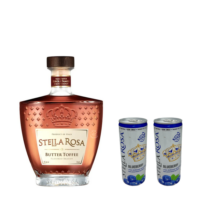 Stella Rosa Butter Toffee Brandy & 2 Blueberry Cans Combo Pack