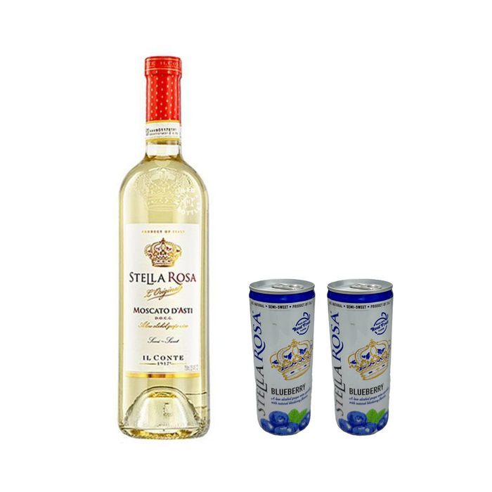 Stella Rosa Moscato d'Asti & 2 Blueberry Cans Combo Pack