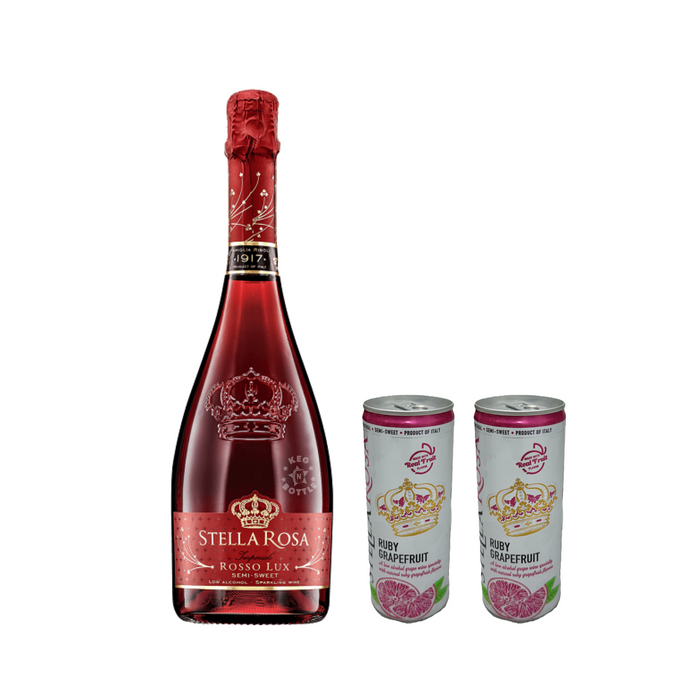 Stella Rosa Rosso Lux & 2 Ruby Grapefruit Cans Combo Pack