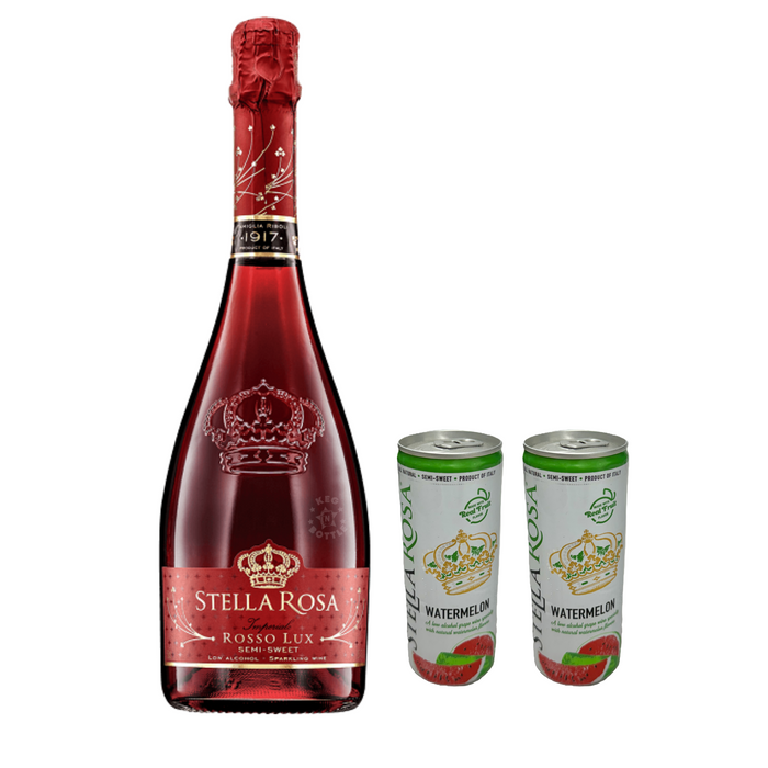 Stella Rosa Rosso Lux & 2 Watermelon Cans Combo Pack