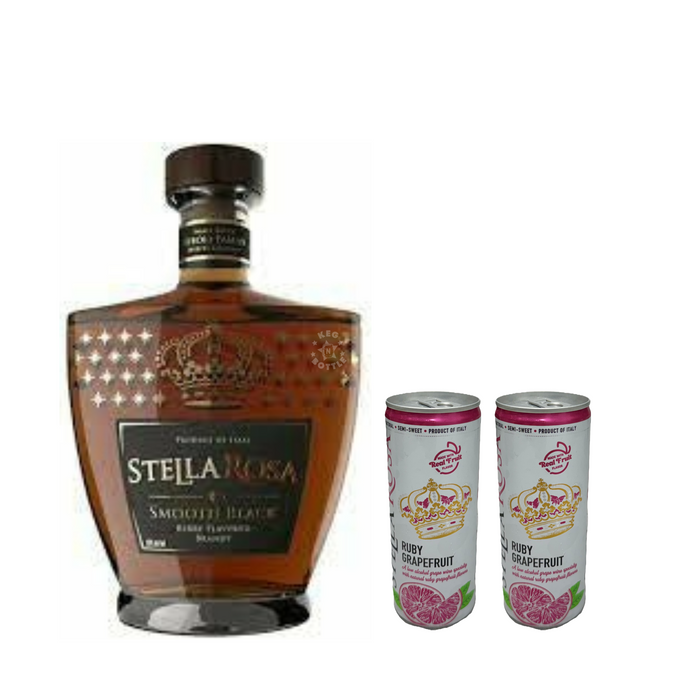 Stella Rosa Smooth Black Berry Flavored Brandy & 2 Ruby Grapefruit Cans Combo Pack