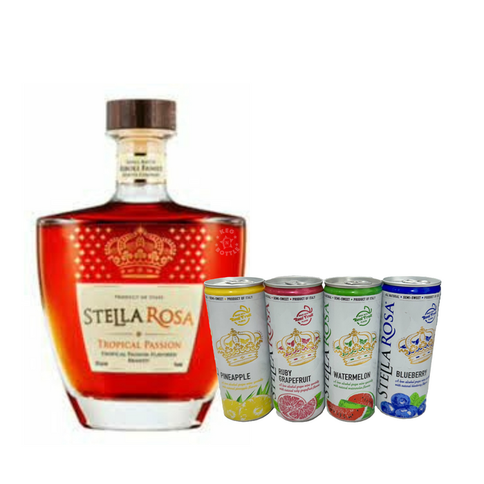 Stella Rosa Tropical Passion Brandy & 4 Pack Stella Rosa Tropical Splash Combo Pack