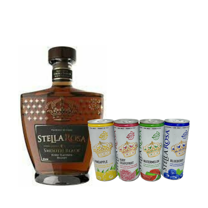 Stella Rosa Smooth Black Berry Flavored Brandy & 4 Pack Stella Rosa Tropical Splash Combo Pack