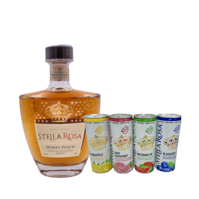 Stella Rosa Honey Peach Brandy & 4 Pack Stella Rosa Tropical Splash Combo Pack