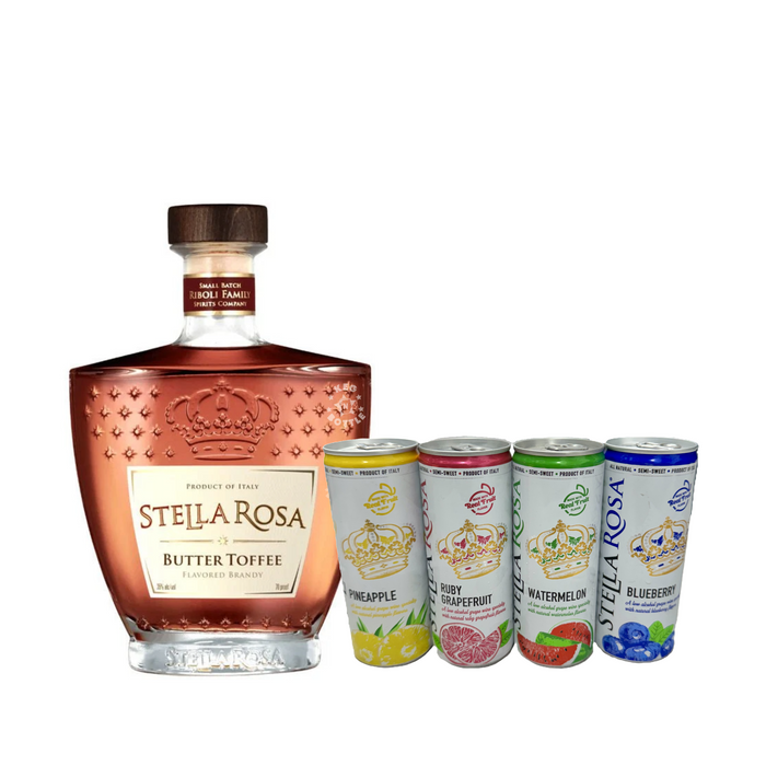 Stella Rosa Butter Toffee Brandy & 4 Pack Stella Rosa Tropical Splash Combo Pack