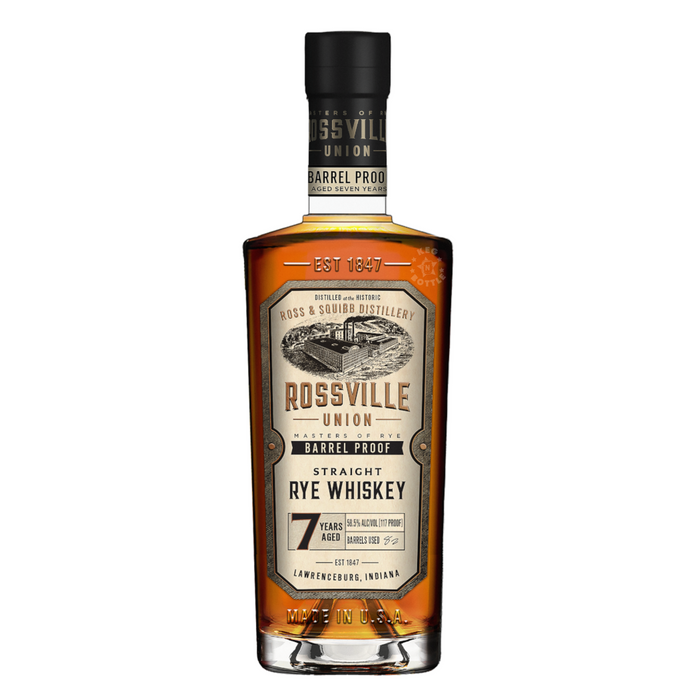 Rossville Union Barrel Proof Straight Rye Whiskey 7 year 117 proof (750 mL)