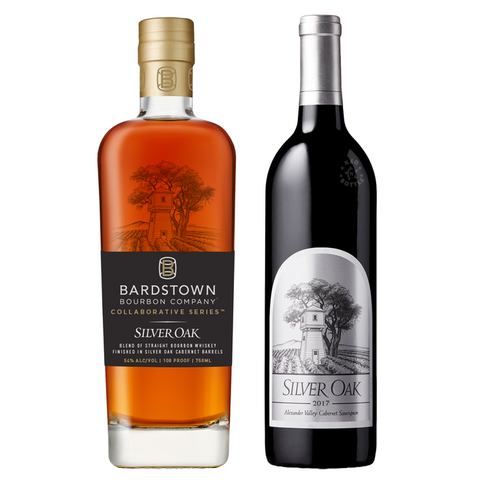 Silver Oak Alexander Valley Cabernet Sauvignon & Bardstown Silver Oak Whiskey Combo Pack (2 x 750 mL)