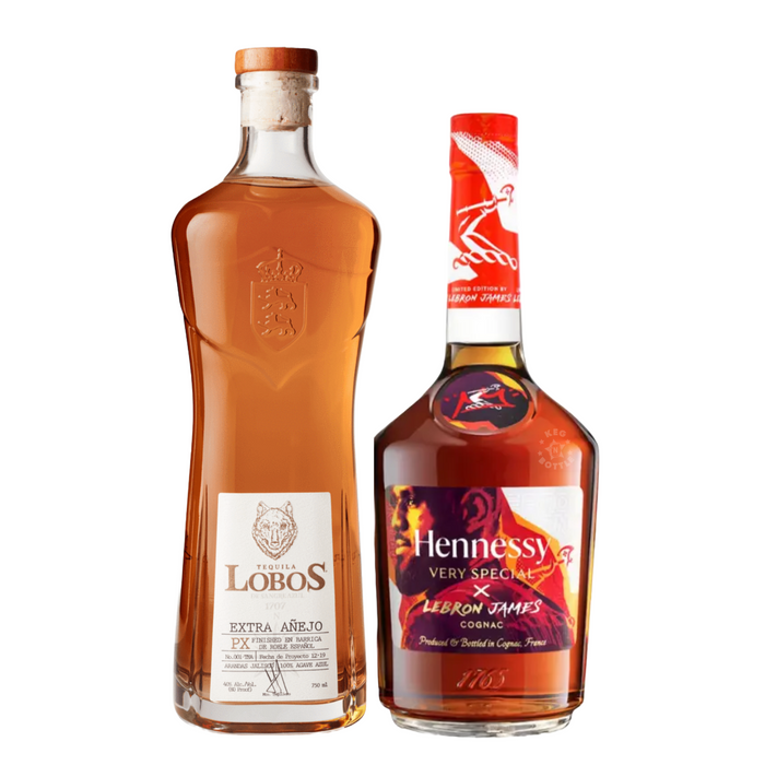 Hennessy VS Lebron James Edition Cognac & Lobos 1707 Tequila Extra Anejo Combo Pack (2 x 750 mL)