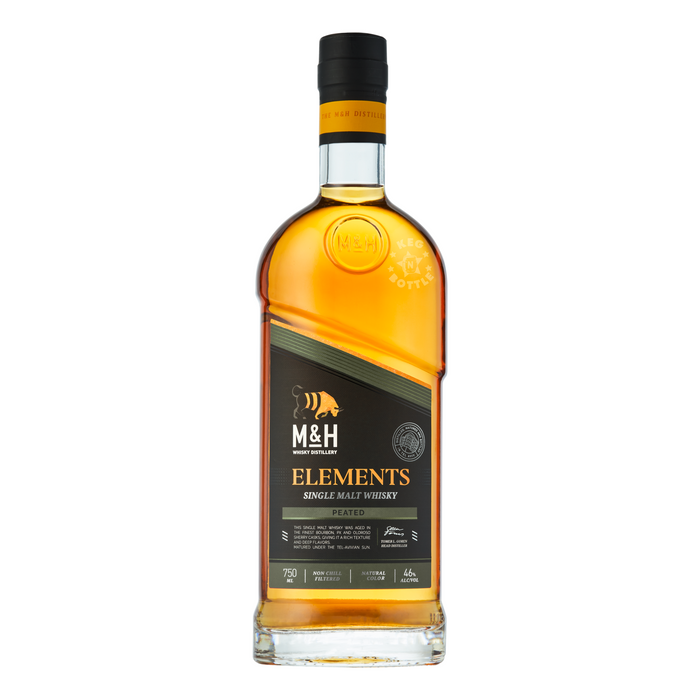 M&H Elements Peated Single Malt Whiskey (750 ml)