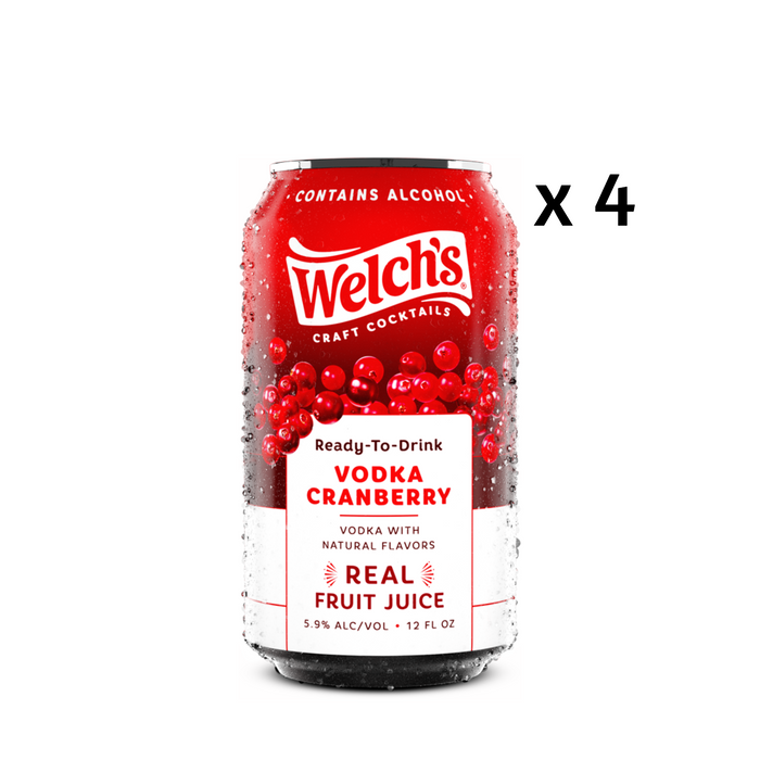 Welch's Vodka Cranberry RTD Cocktail (4 Pack)