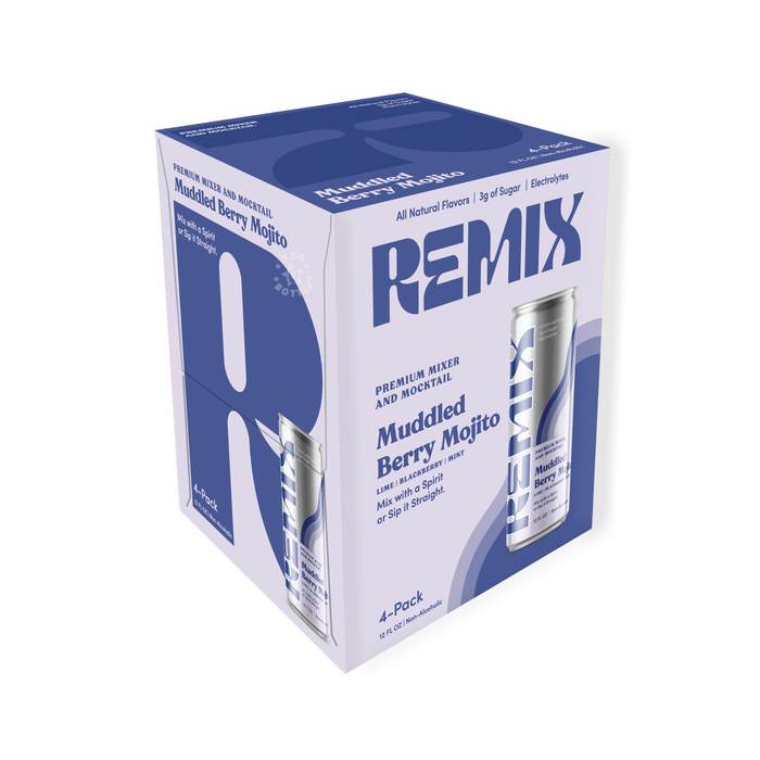 Remix Premium Mixer And Mocktail Muddled Berry Mojito (4 Pack)