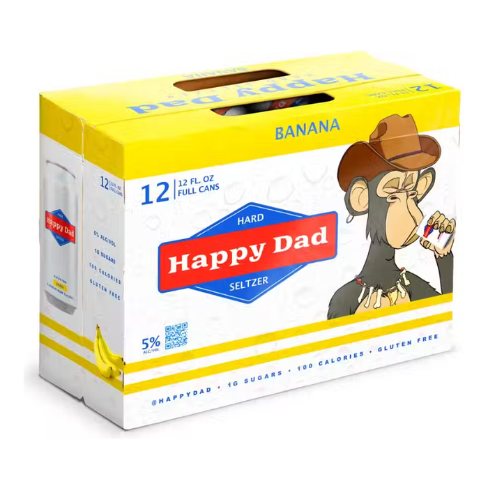 Happy Dad Banana Hard Seltzer (12 Pack)