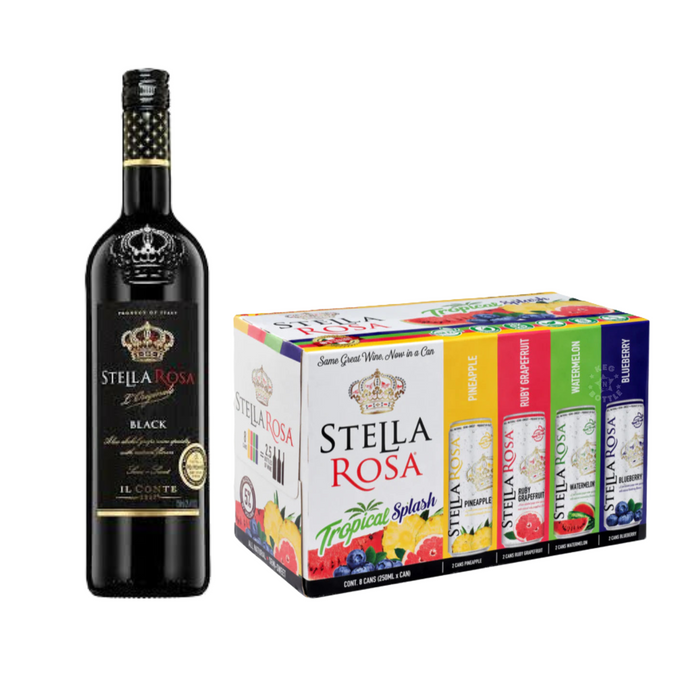 Stella Rosa Black Bottle & Tropical Splash Cans Combo Pack