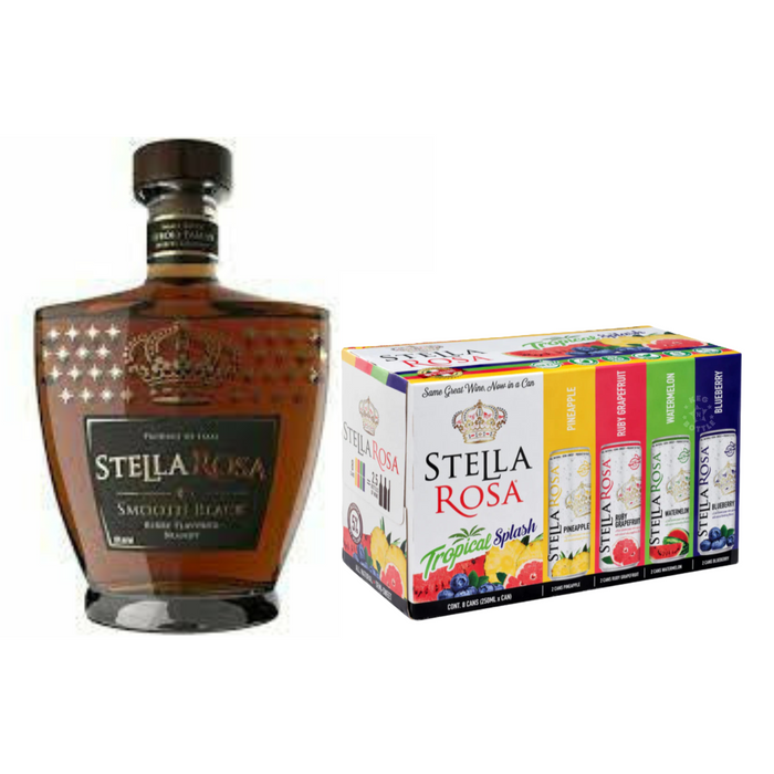 Stella Rosa Smooth Black Berry Flavored Brandy & Tropical Splash Combo Pack