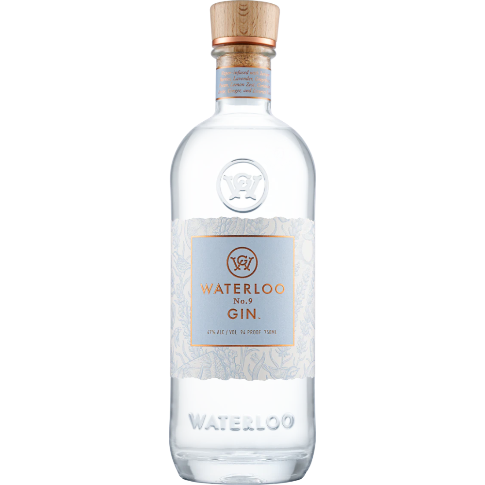 Waterloo No. 9 Gin 750mL New American craft gin distilled in Texas with nine botanicals including lavender, grapefruit, and pecan.