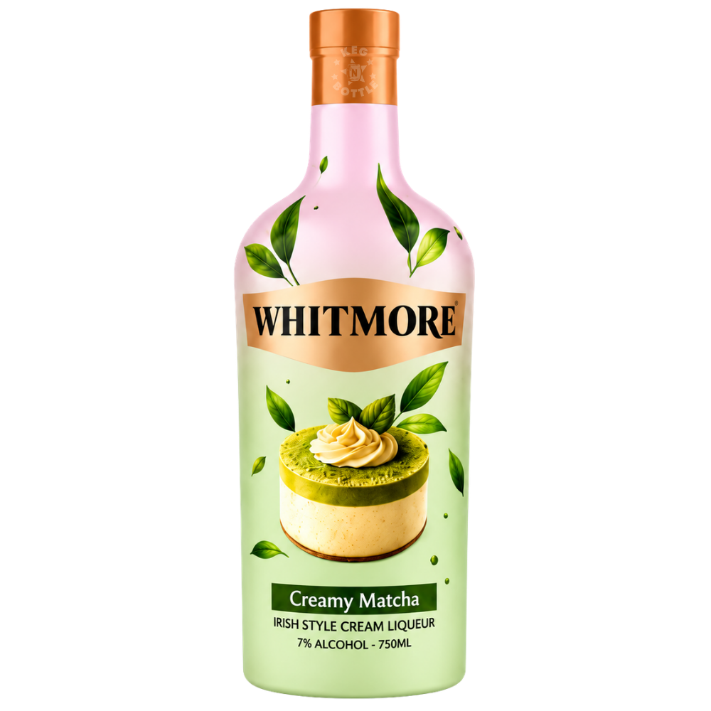 Whitmore Creamy Matcha Irish Style Cream Liqueur 750mL bottle with matcha green tea and cream