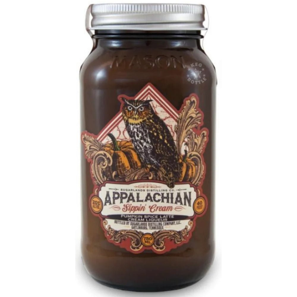 Appalachian Sippin’ Cream Pumpkin Spice Latte Cream Liqueur 750mL mason jar by Sugarlands Distilling Company.