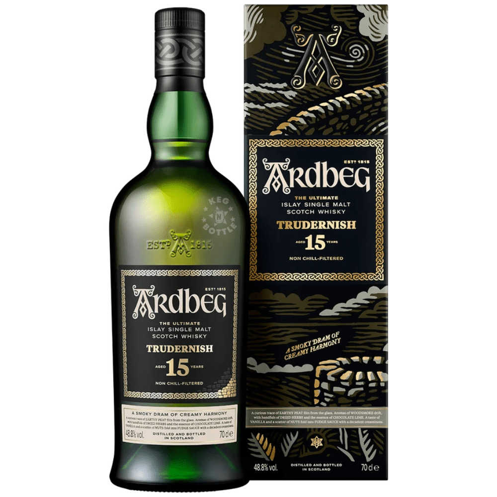 Ardbeg Trudernish 15 Year Old Islay Single Malt Scotch Whisky 750mL bottle and presentation box, bottled at 48.8% ABV.