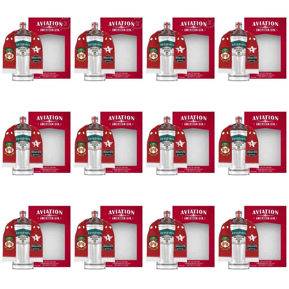 Aviation American Gin – Wrexham AFC Limited Edition Gift Set with Scarf - 12 Pack (750 ml)