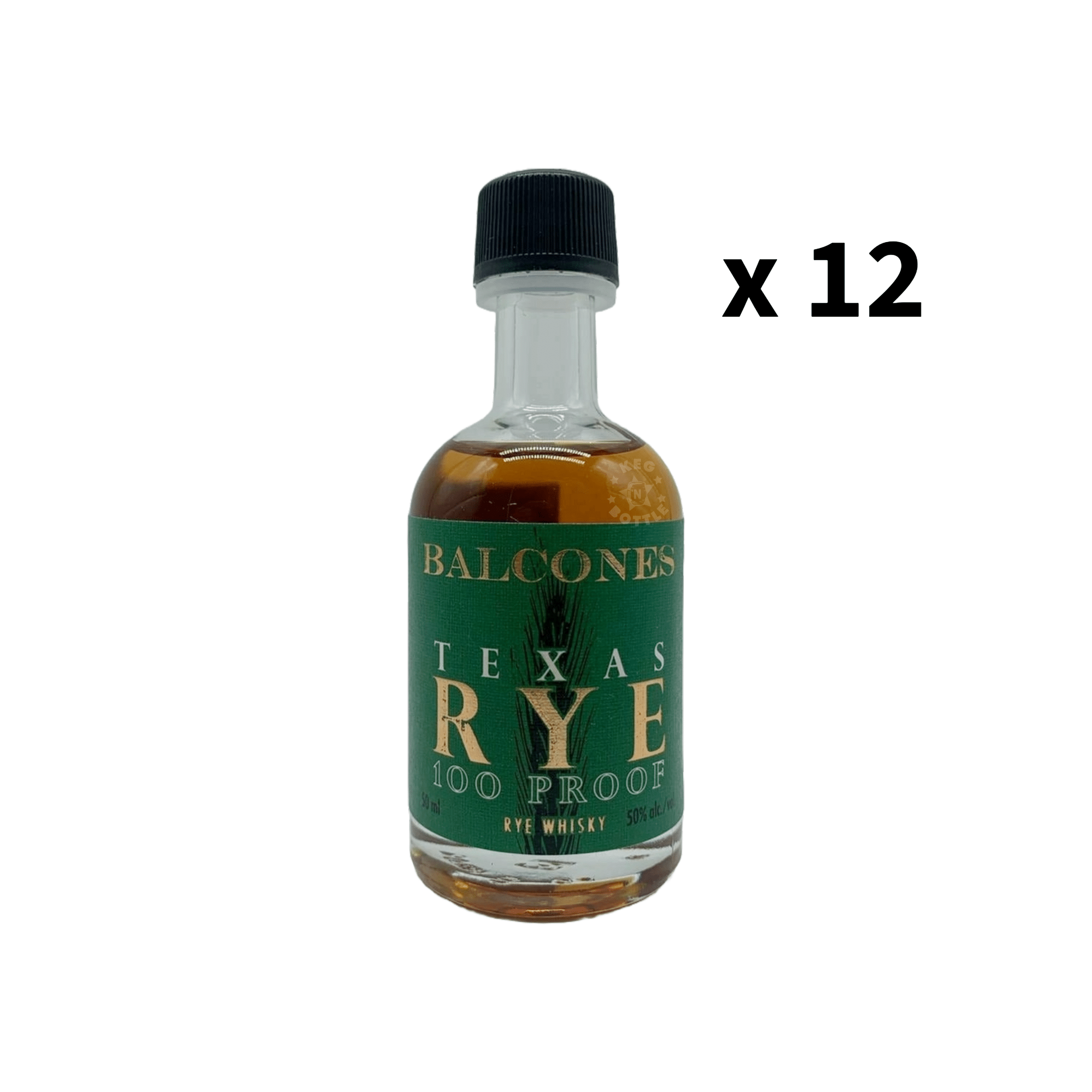 Balcones Texas Rye Whiskey 100 Proof Miniature (12 Pack) | Keg N Bottle