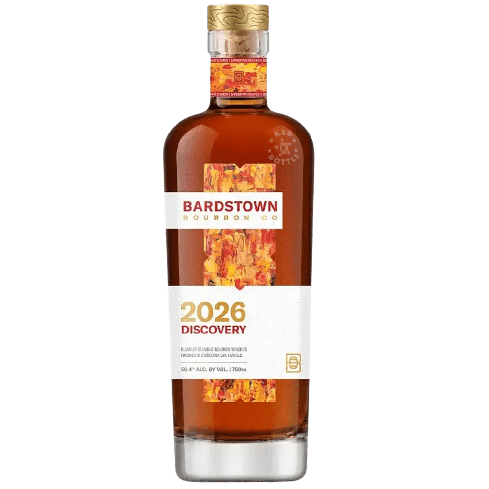 Bardstown Bourbon Company Discovery 2026 Whiskey 750mL bottle, a 112.8 proof blend of straight bourbon whiskeys.