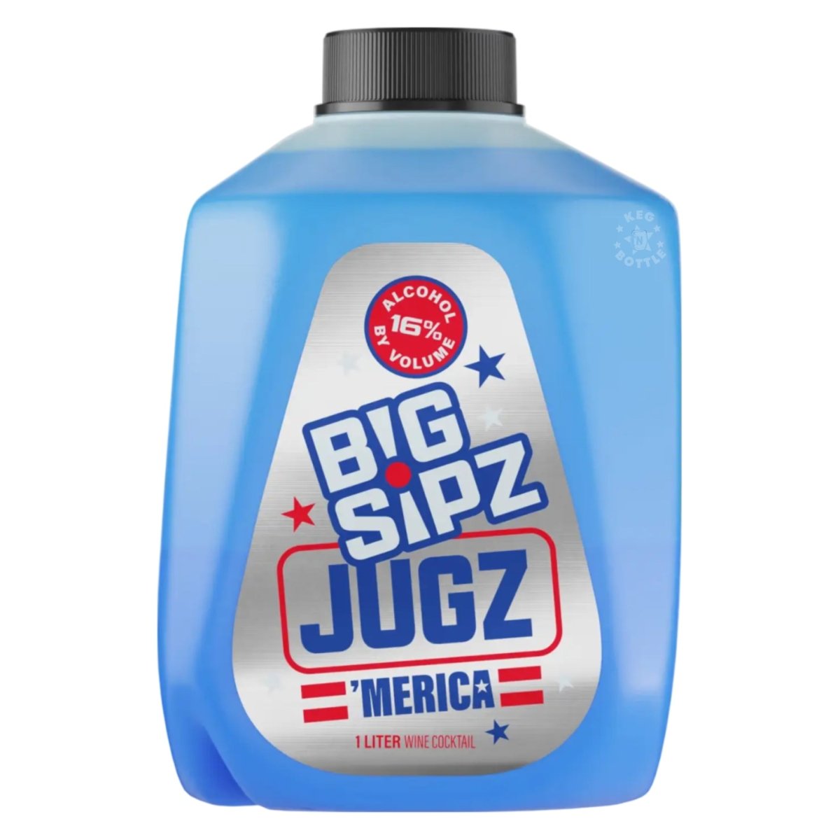 Big Sipz Jugz ’Merica Cocktail 1L Bottle – Blue Raspberry Flavor