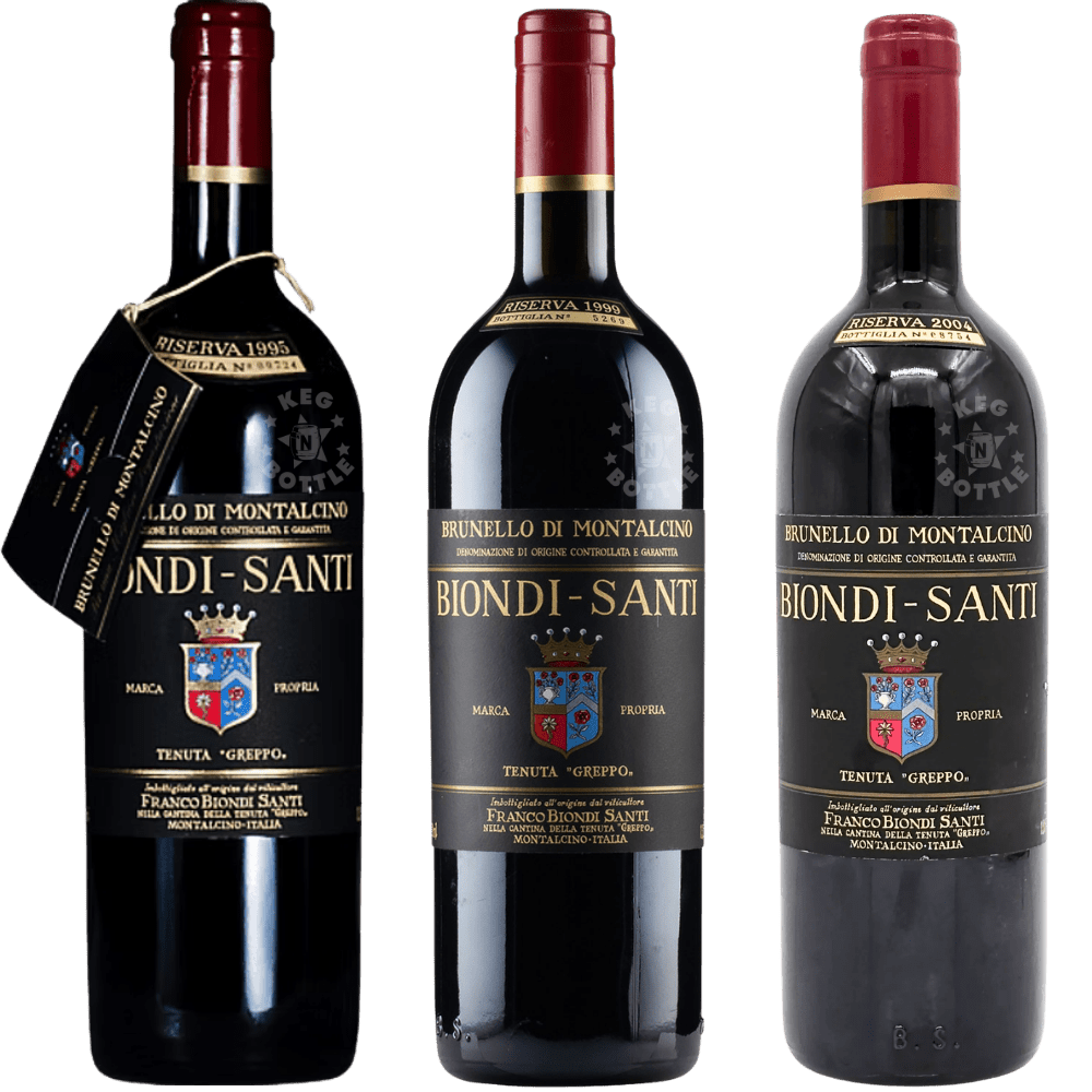 Biondi Santi Reserva Brunello Di Montalcino 1995, 1999, 2004 Combo Pack (3x750mL)