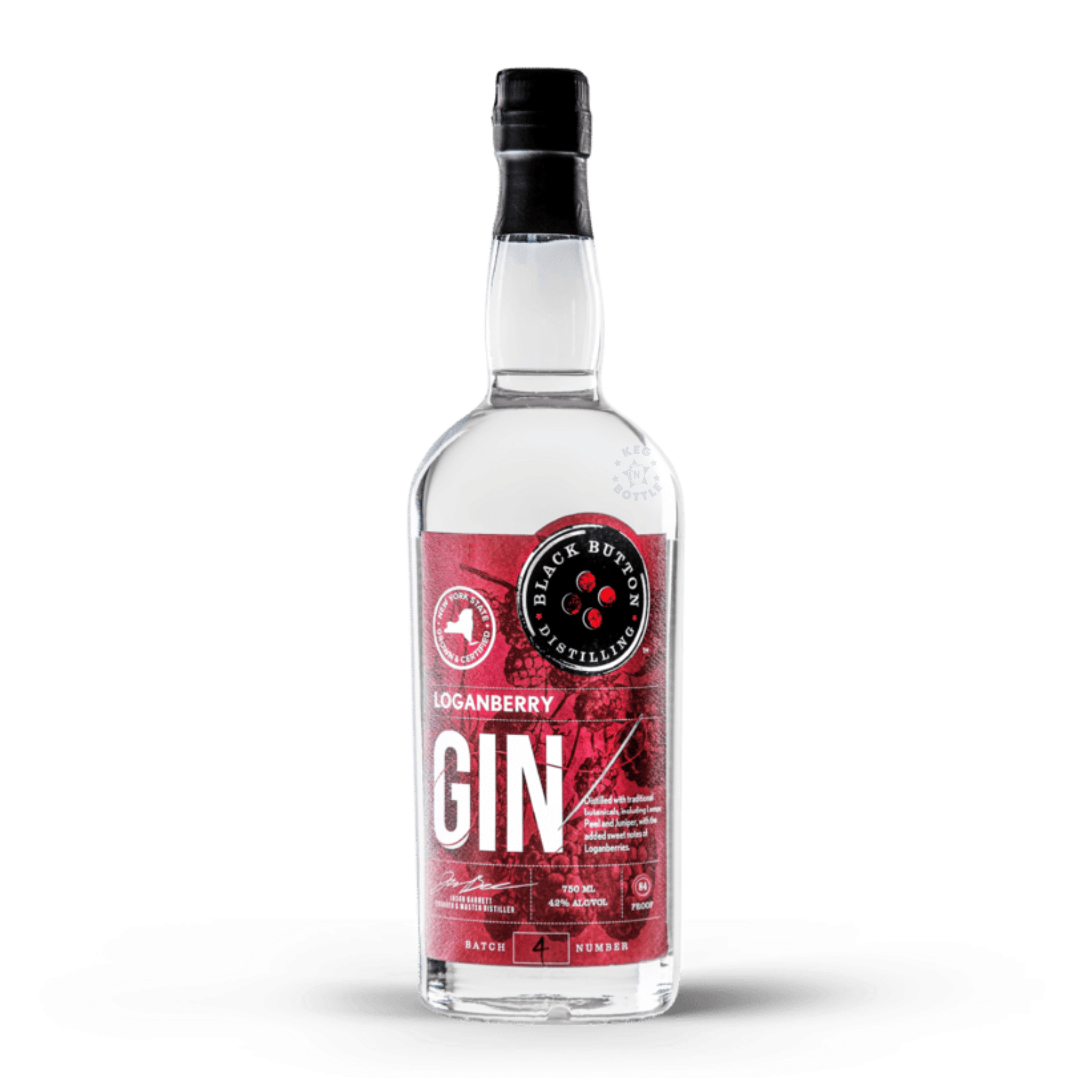 Black Button Loganberry Gin (750 ml) - Keg N Bottle