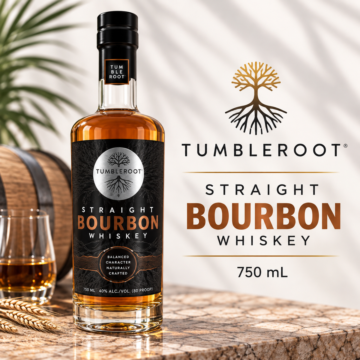 Tumbleroot Straight Bourbon Whiskey (750 mL)