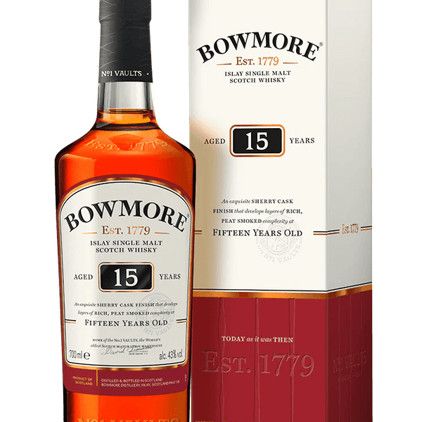 Bowmore 15 Year Islay Single Malt Scotch Whiskey (750mL) | Keg N Bowmore 15 Year Islay Single Malt Scotch Whiskey (750mL) | Keg N