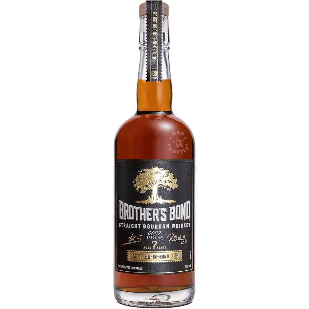 Brother's Bond 7 Year Bottled-in-Bond Straight Bourbon Whiskey Batch No. 0002 100 Proof 750mL bottle.