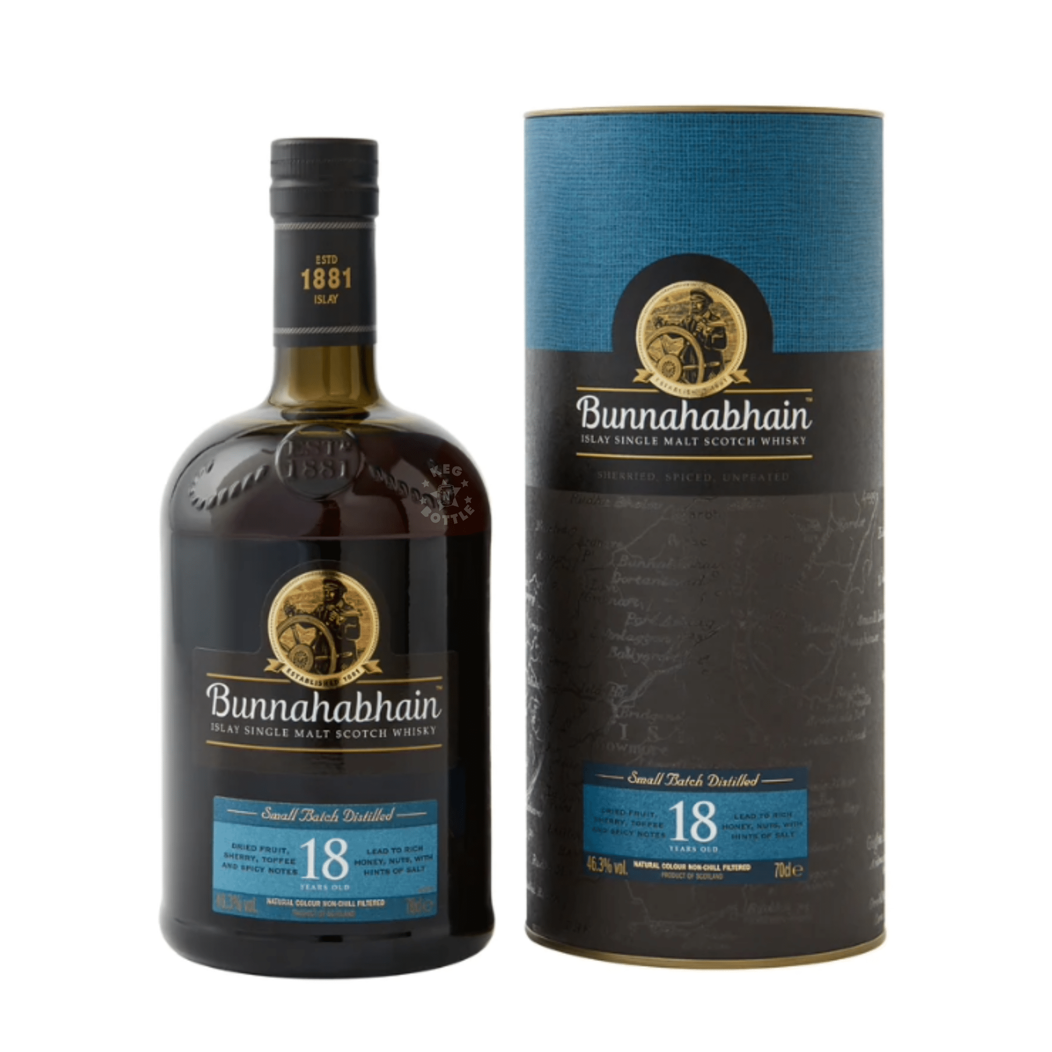Bunnahabhain 18 Year Single Malt Scotch Whiskey (750 ml) | Keg N Bottle