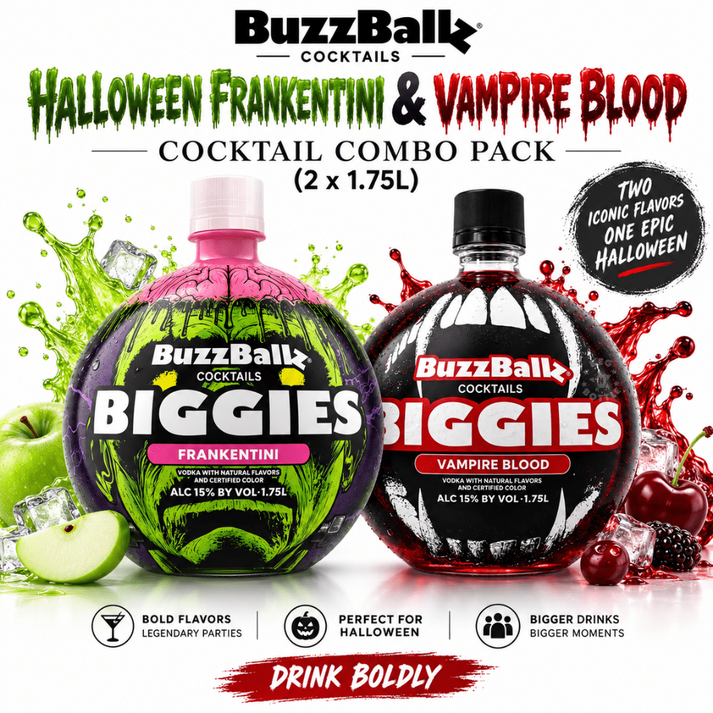 BuzzBallz Halloween Frankentini & Vampire Blood Cocktail Combo Pack (2 x 1.75L)