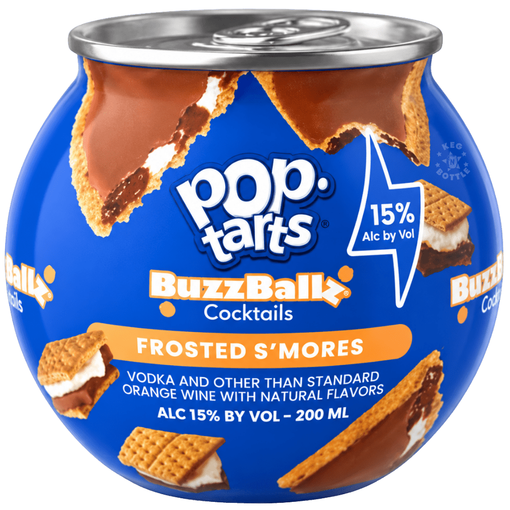 BuzzBallz Pop-Tarts Frosted S’Mores Cocktails 6-Pack with six 200mL ready-to-drink cocktails at 15% ABV. 2