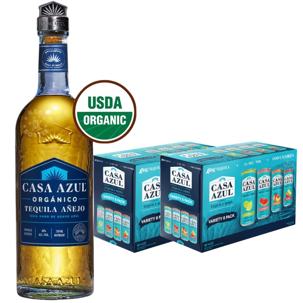 Casa Azul Organic Anejo & 2 Tequila Soda Variety Pack $12 Instant Venmo Rebate | Keg N Bottle