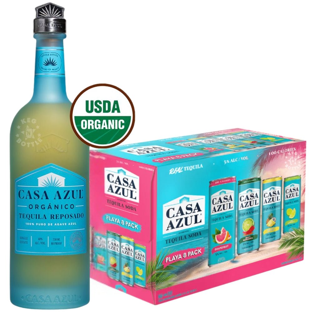 Casa Azul Organic Reposado & Tequila Soda Playa Pack $5 Instant Venmo Rebate | Keg N Bottle