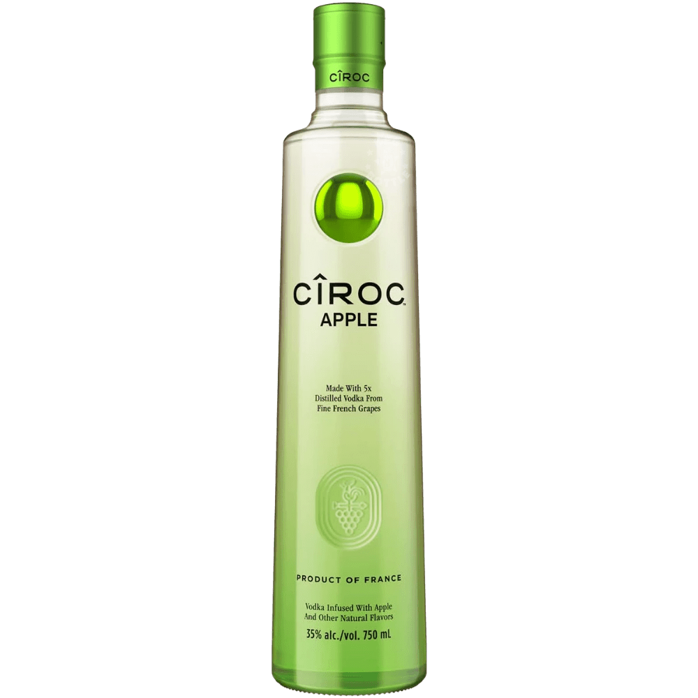 Cîroc Apple Flavored Vodka 700mL bottle made from fine French grapes with 37.5% ABV.