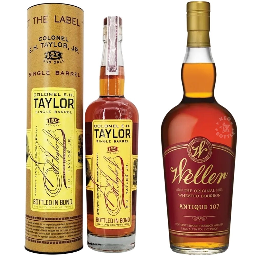 Colonel E.H. Taylor Single Barrel (100 Proof) & Weller Antique 107 Bourbon Combo (2 x 750ml) | Keg N Bottle
