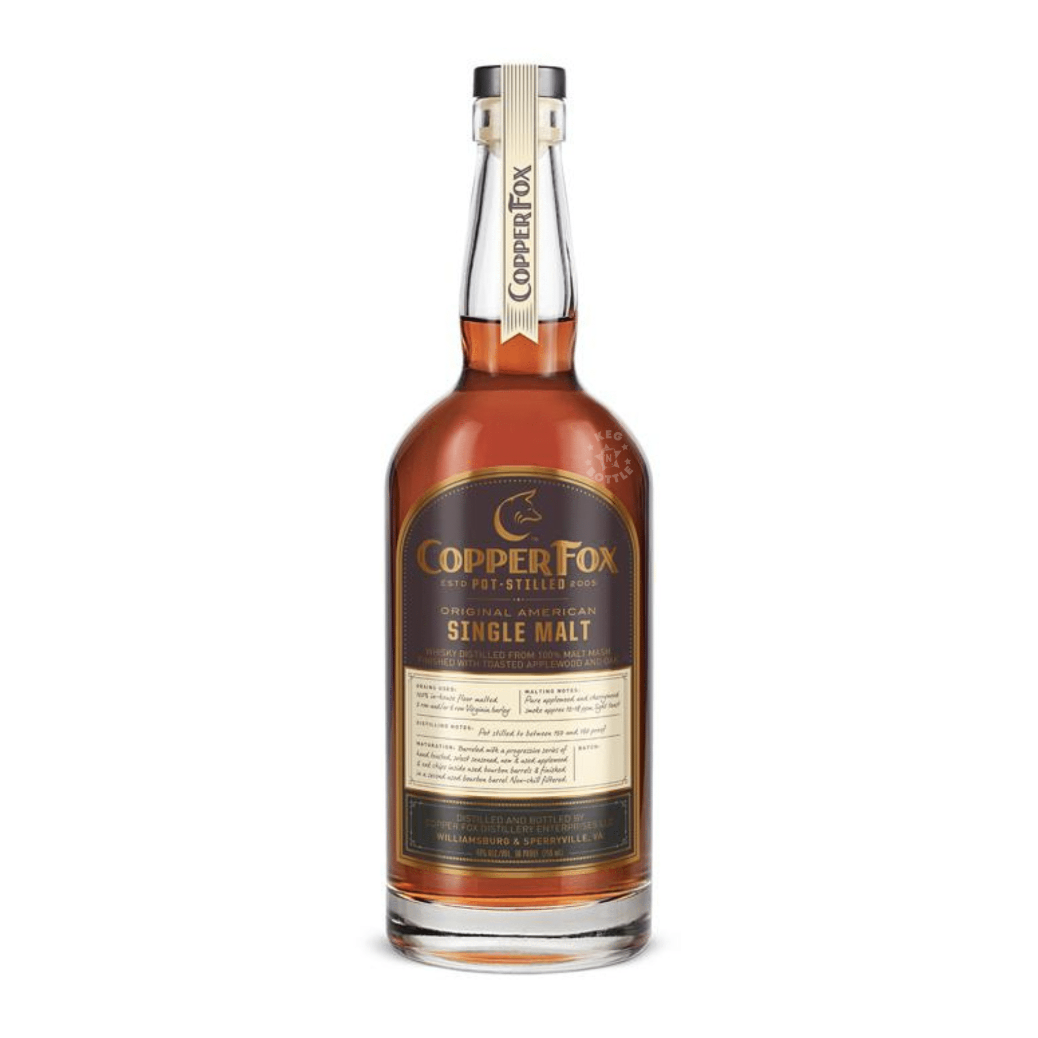 Copper Fox Pot Stilled Peachwood American Single Malt (750 ml) - Keg N Bottle
