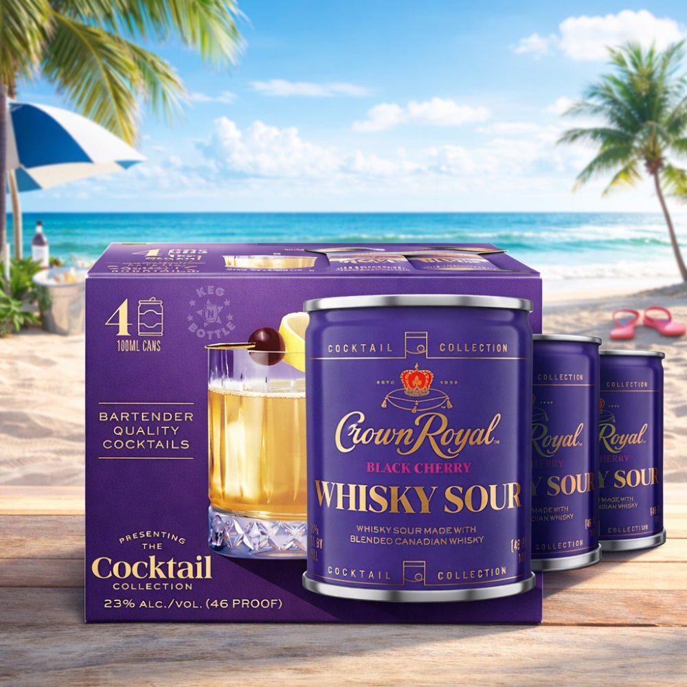 Crown Royal Black Cherry Whiskey Sour Cocktail (4 x 100ml)