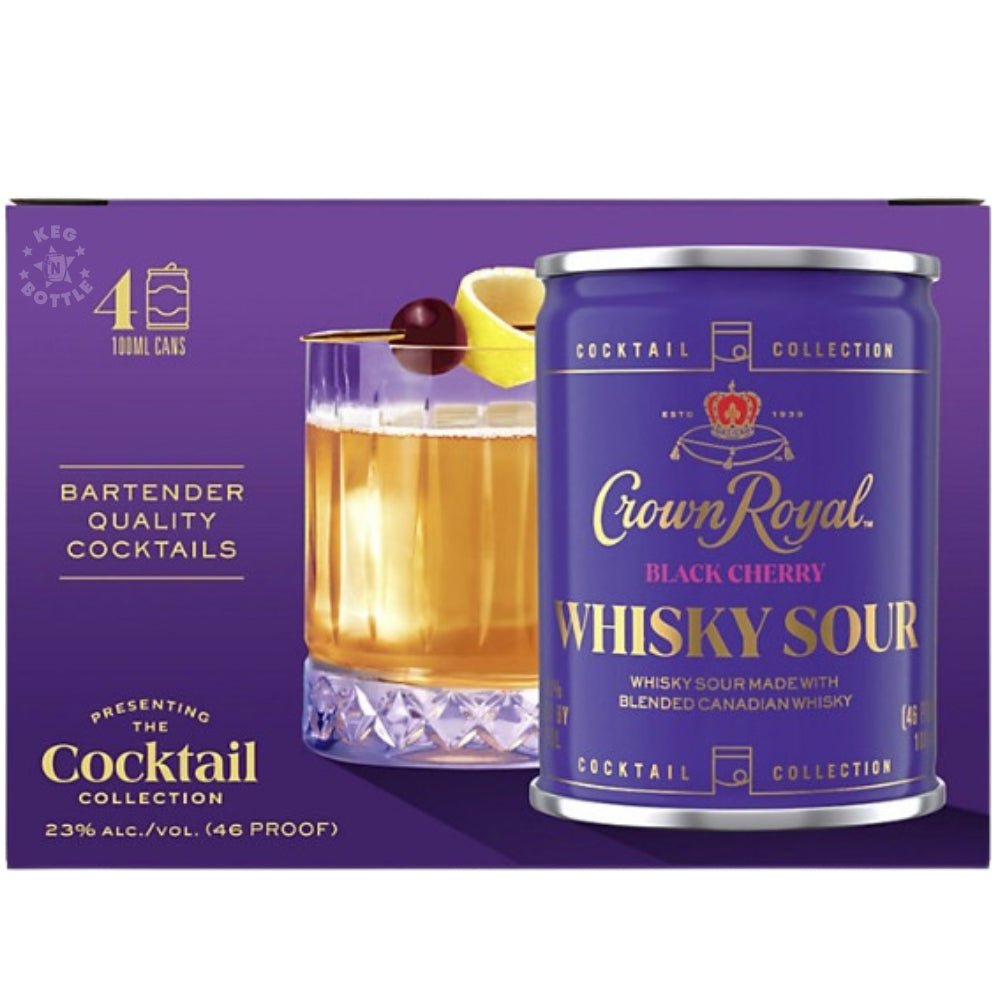 Crown Royal Black Cherry Whiskey Sour Cocktail Collection 4 x 100ml ready to drink whiskey sour cans