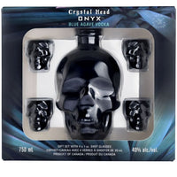 Crystal Head Onyx Vodka Gift Set with 4 Shot Glasses (750 ml
