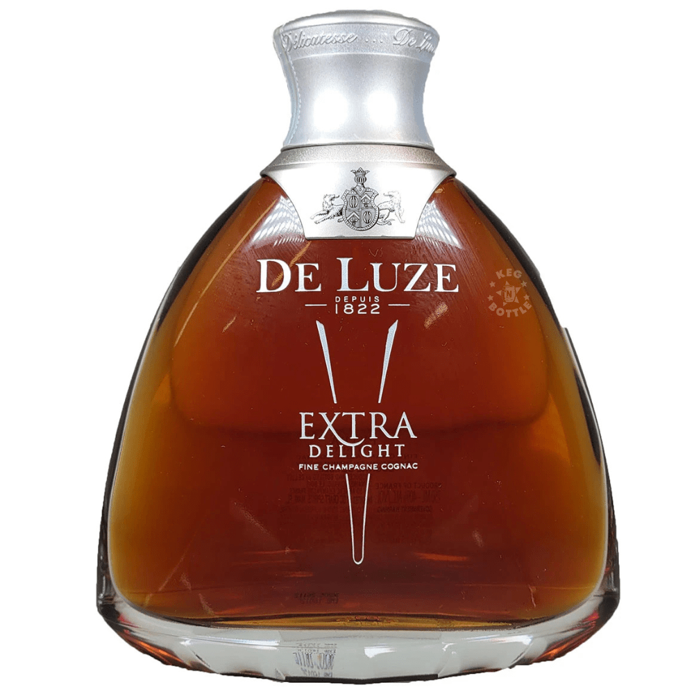 De Luze Extra Delight Cognac 700mL presented in an elegant decanter with luxury gift box.