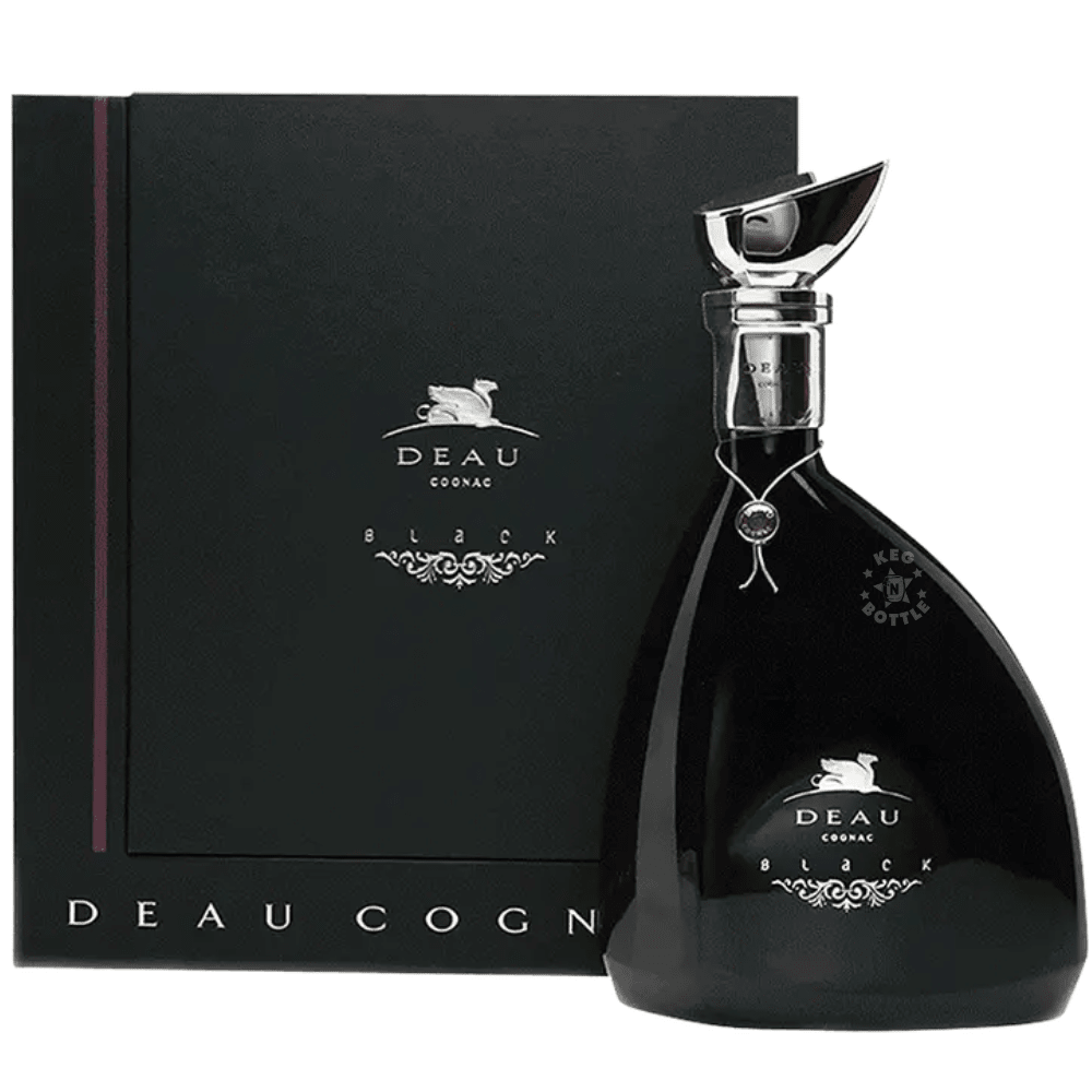 Deau La Collection Black Cognac 700mL presented in a distinctive black decanter with luxury gift box.