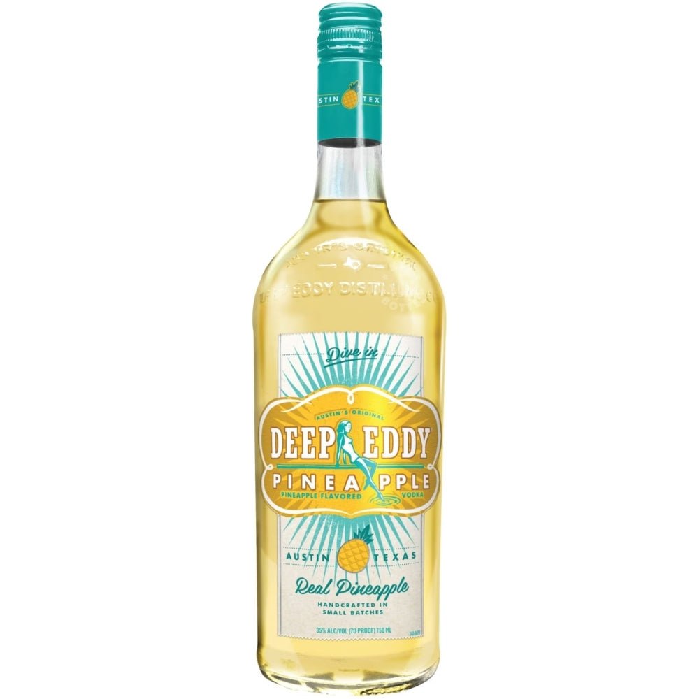 Deep Eddy Pineapple Flavored Vodka 750mL bottle made with real pineapple in Austin, Texas.