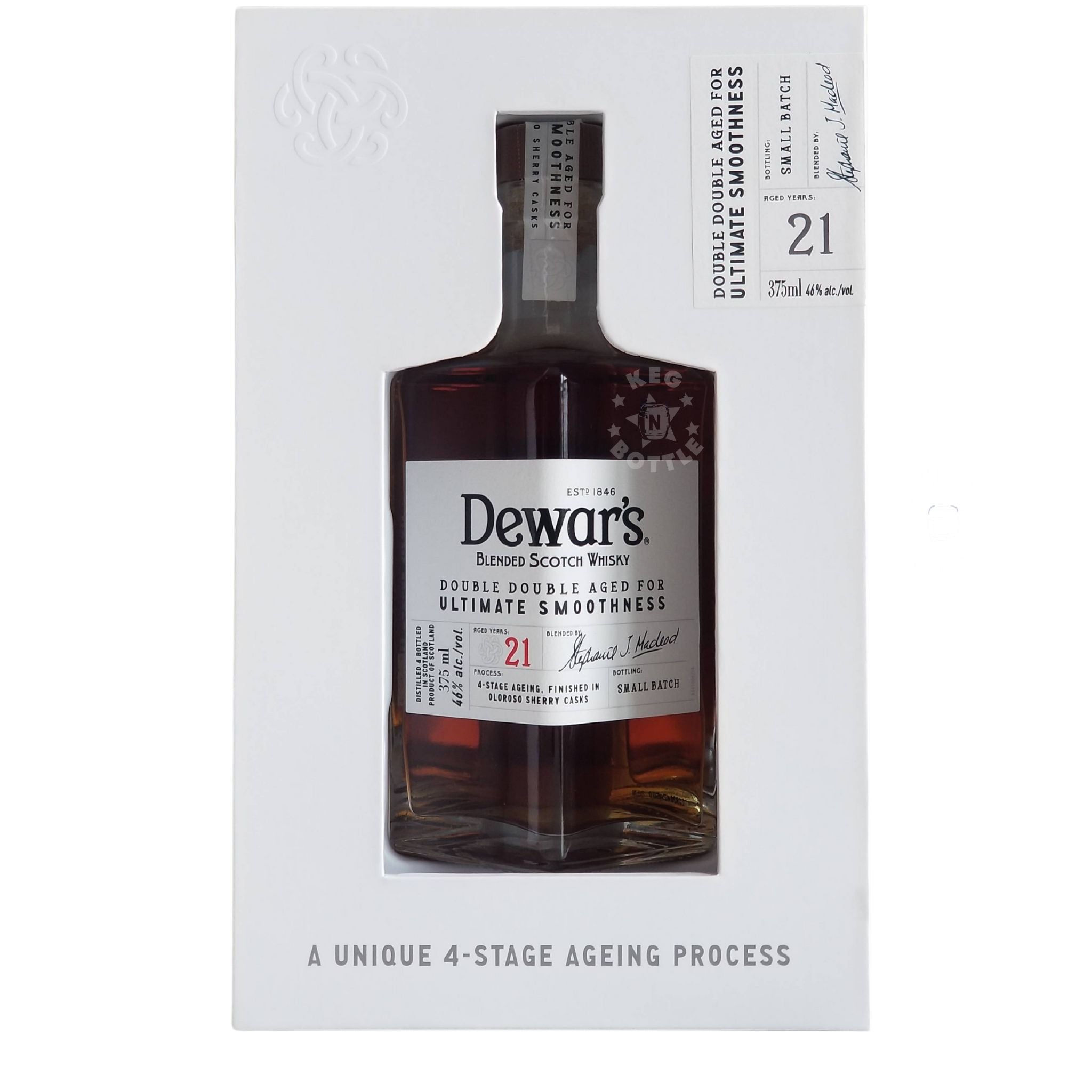 Dewars Double Double Aged 21 Year (375 mL) - Keg N Bottle