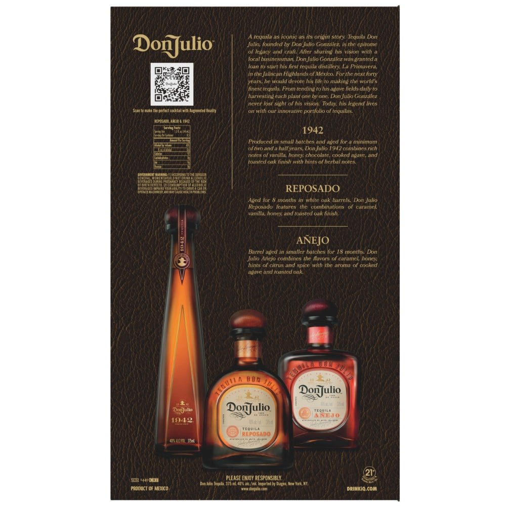 Don Julio Tequila Gift Pack – 1942, Añejo & Reposado (3 x 375 ml