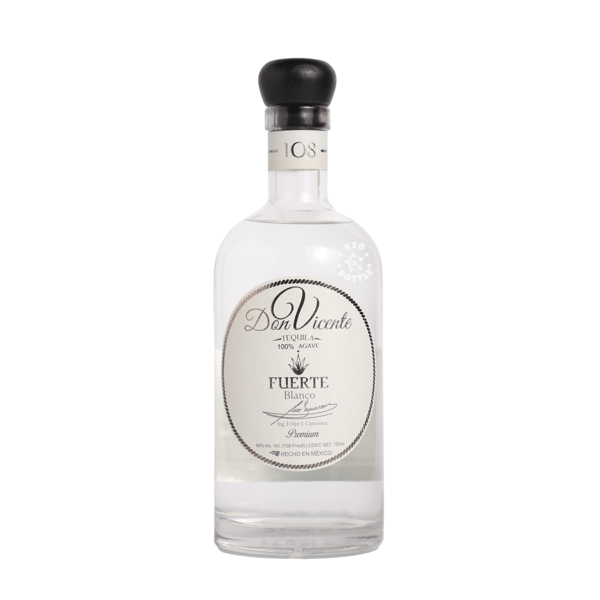 Don Vicente Fuerte Blanco Tequila (750mL) - Keg N Bottle