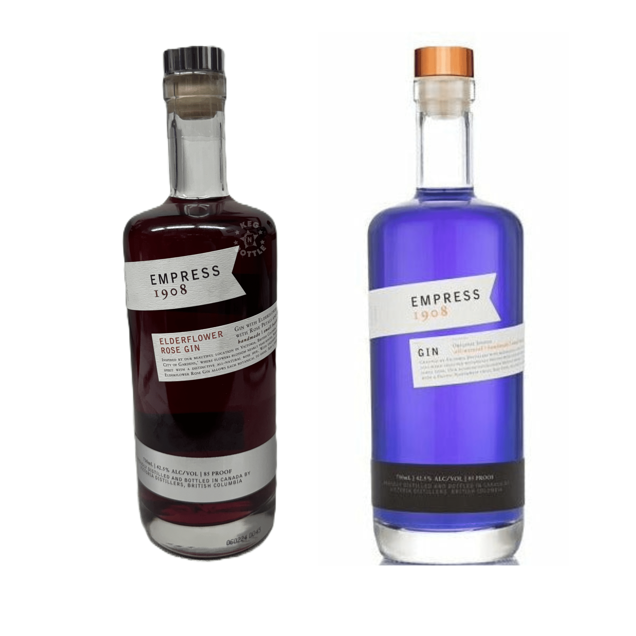 Empress 1908 Indigo Gin & Elderflower Rose Gin Combo Pack (2x750mL) | Keg N Bottle